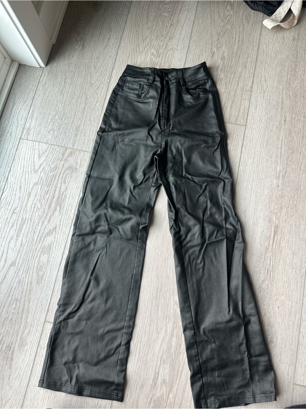 Dollhouse Black Faux Leather Wide-Leg Pants